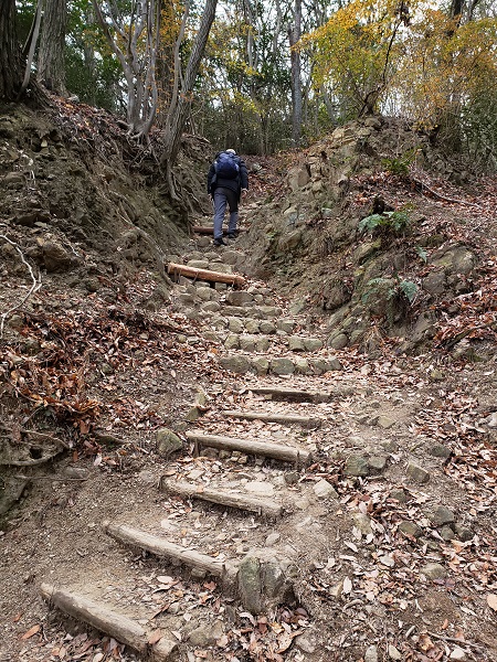 雄岳六合目から雄岳山頂に向かう登山道