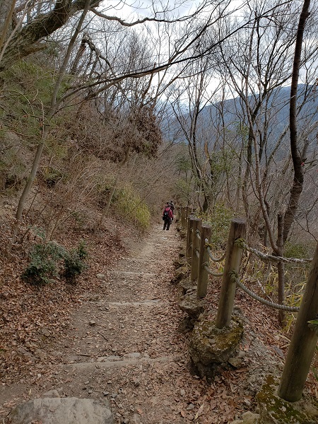 雄岳山頂から馬の背に向かう登山道